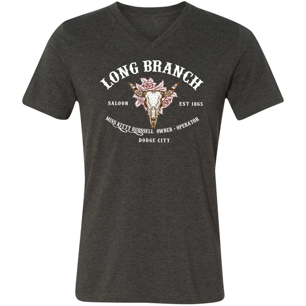 Unisex V-Neck T-Shirt - KRL1X7MH - Dark Grey Heather - 8