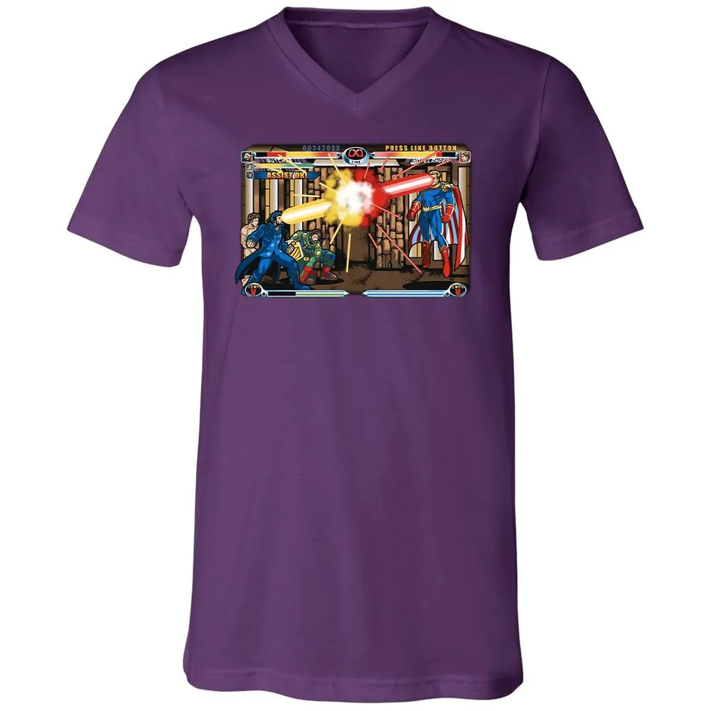Unisex V-Neck T-Shirt - HQW6FF1K - Team Purple - 9