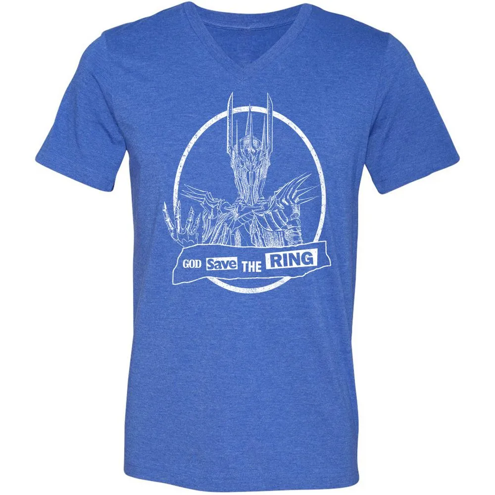 Unisex V-Neck T-Shirt - RE4YBXX4 - Heather True Royal - 14