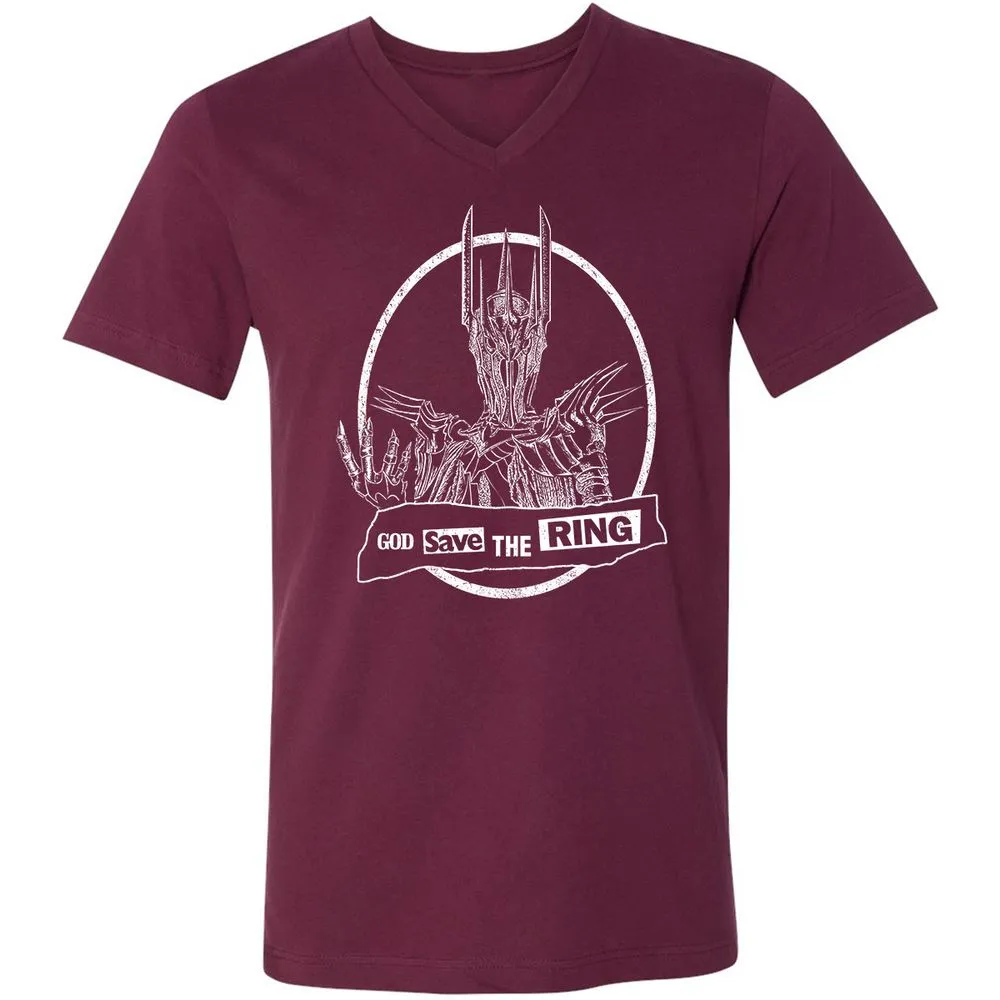 Unisex V-Neck T-Shirt - RE4YBXX4 - Maroon - 6