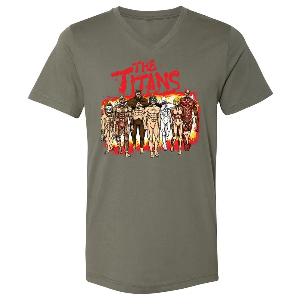 Unisex V-Neck T-Shirt - U3ZXK42X - Military Green - 10