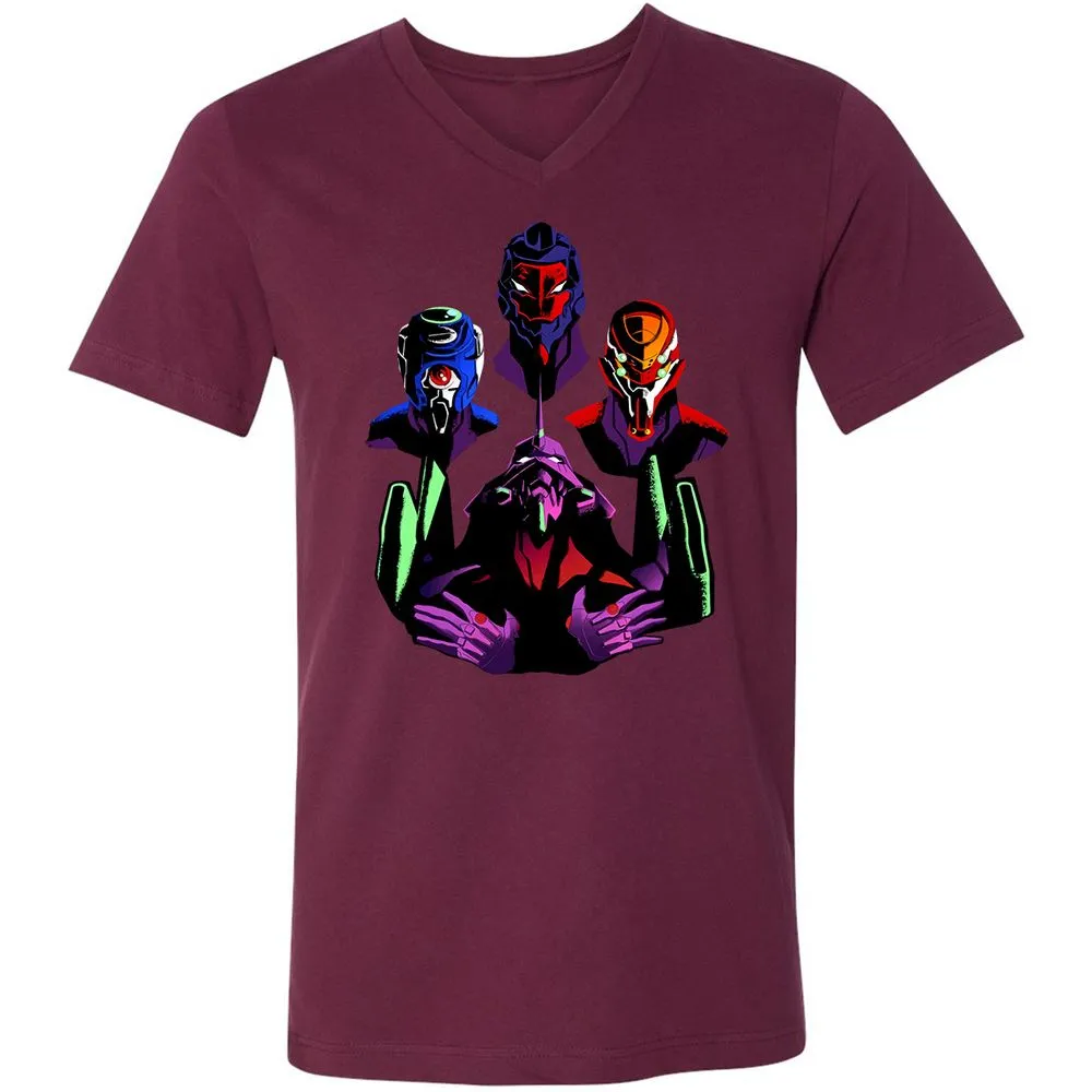 Unisex V-Neck T-Shirt - 7RPGW4W7 - Maroon - 6