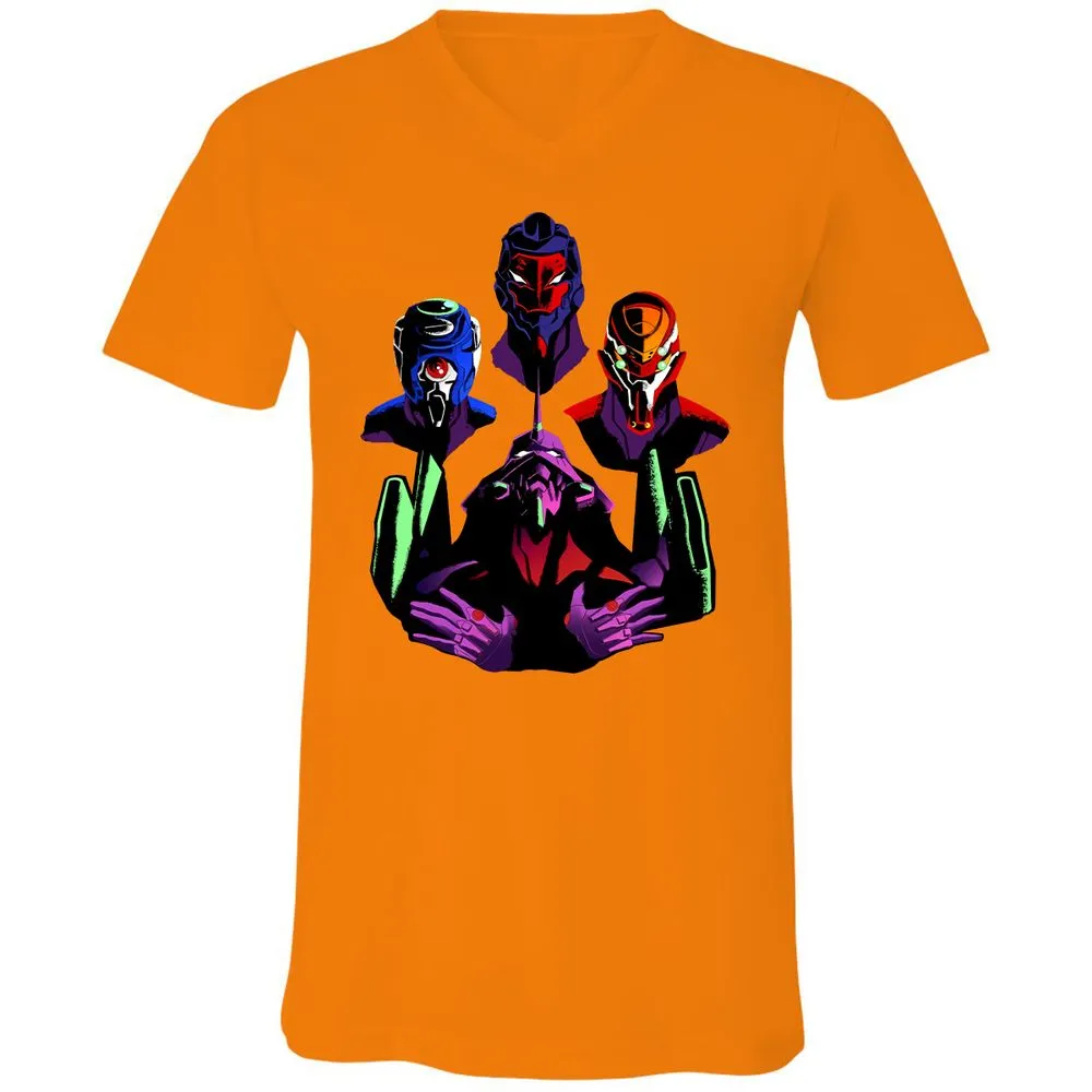Unisex V-Neck T-Shirt - 7RPGW4W7 - Orange - 11