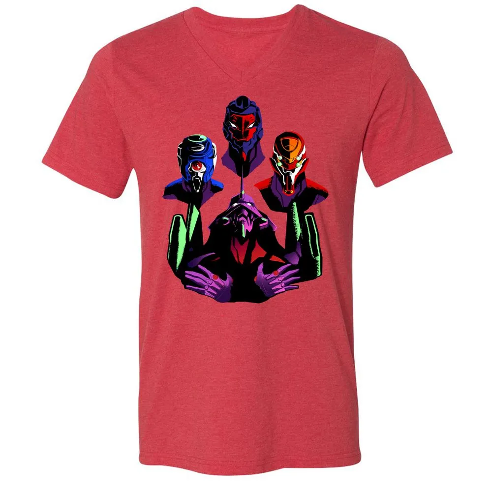 Unisex V-Neck T-Shirt - 7RPGW4W7 - Heather Red - 16