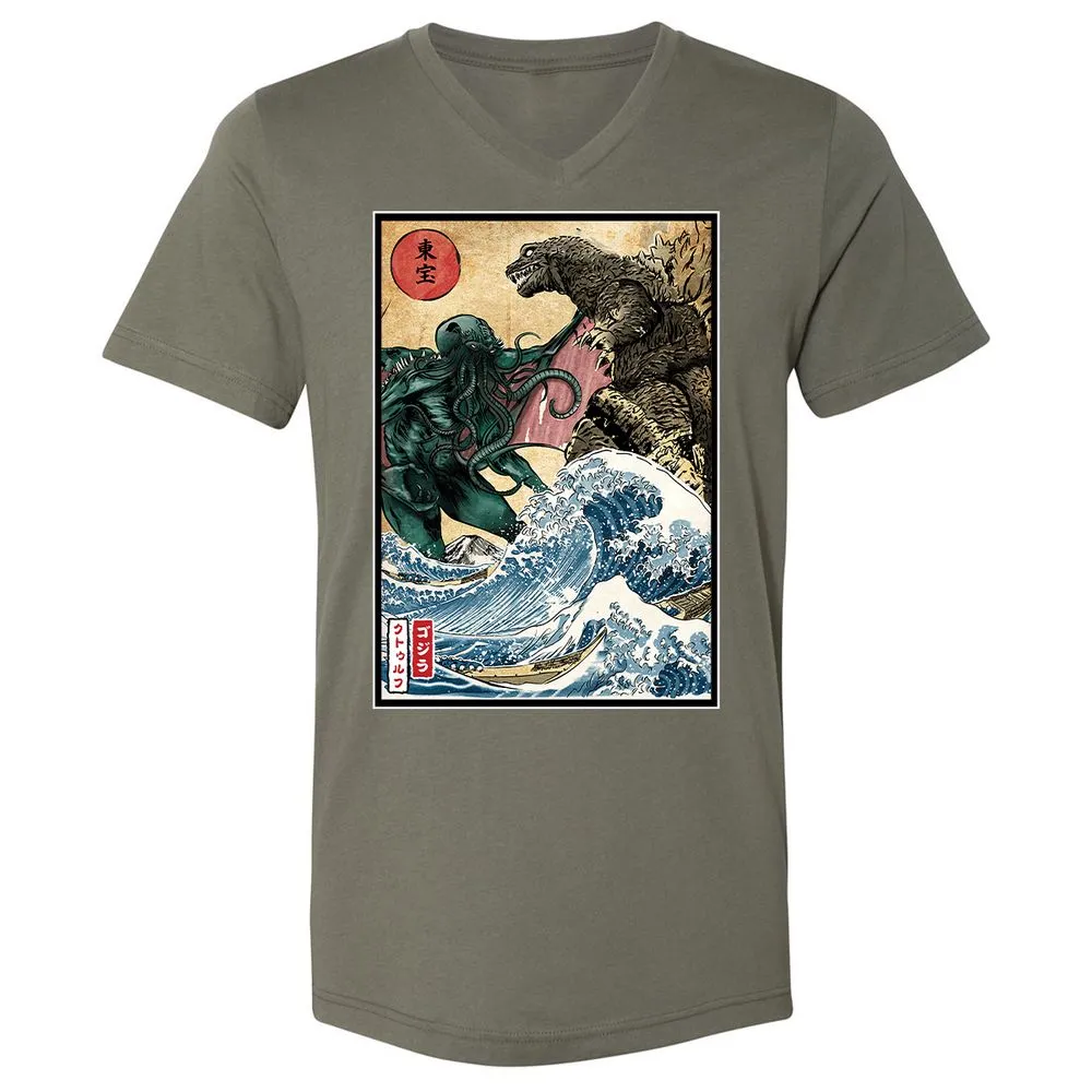 Unisex V-Neck T-Shirt - F1AY3XDG - Military Green - 10