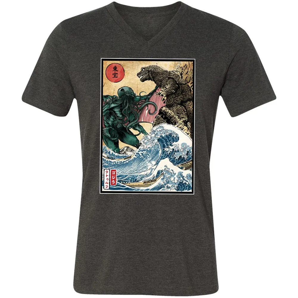 Unisex V-Neck T-Shirt - F1AY3XDG - Dark Grey Heather - 8