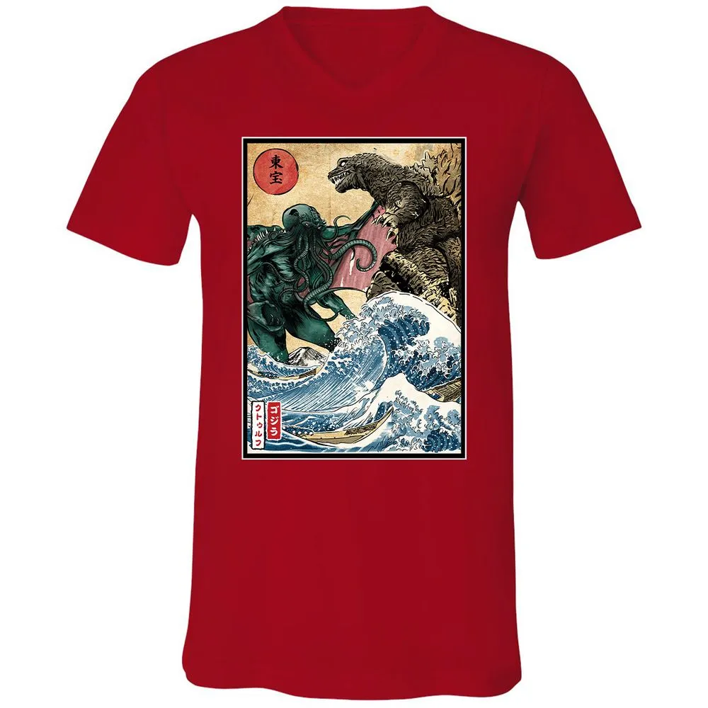 Unisex V-Neck T-Shirt - F1AY3XDG - Red - 3