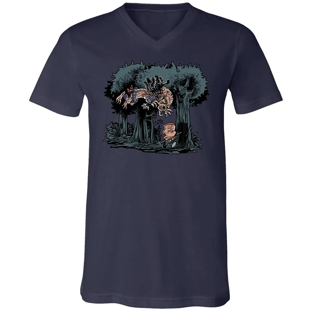 Unisex V-Neck T-Shirt - F4BRT1PJ - Navy - 2