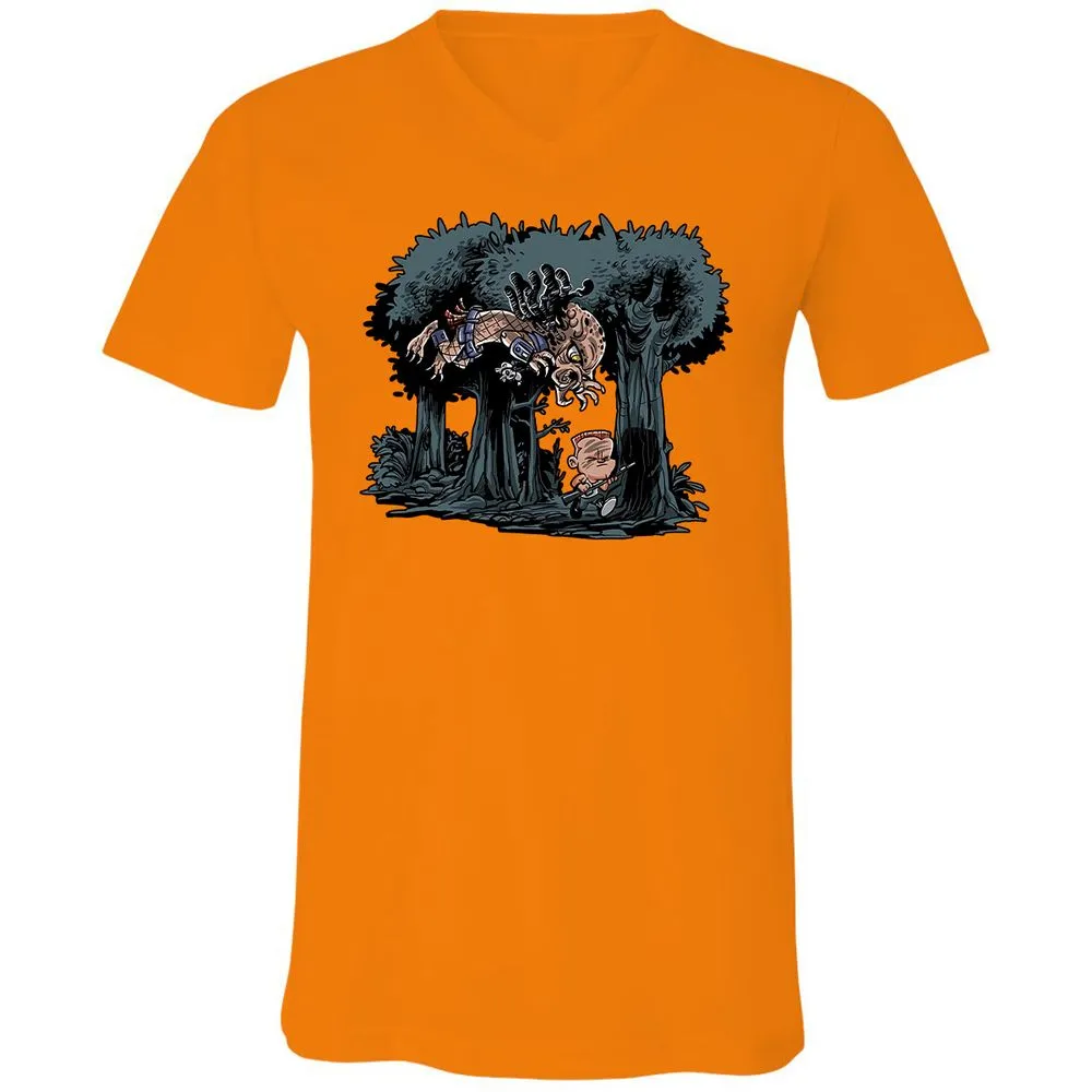 Unisex V-Neck T-Shirt - F4BRT1PJ - Orange - 11