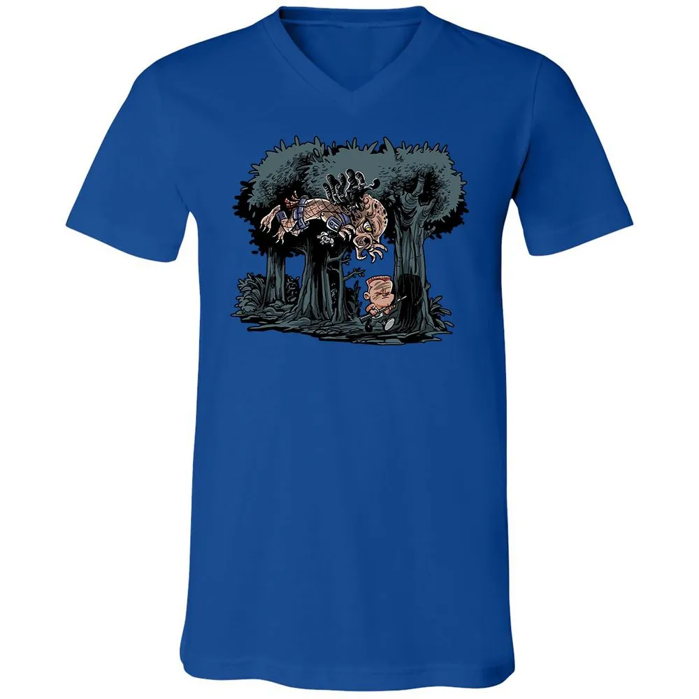 Unisex V-Neck T-Shirt - F4BRT1PJ - True Royal - 4