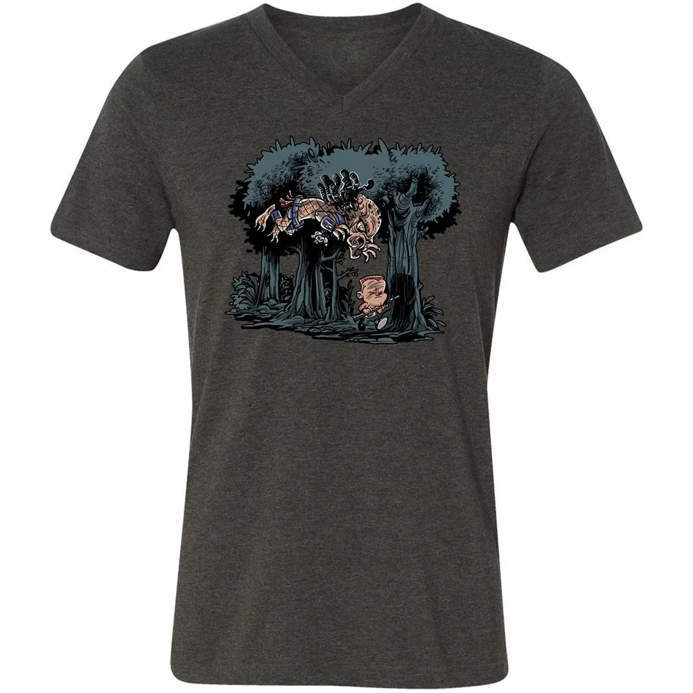 Unisex V-Neck T-Shirt - F4BRT1PJ - Dark Grey Heather - 8