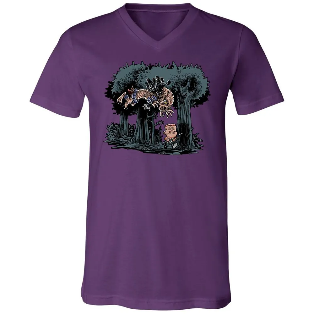 Unisex V-Neck T-Shirt - F4BRT1PJ - Team Purple - 9