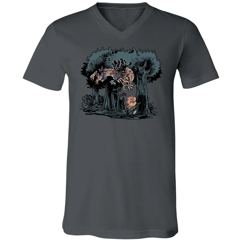 Unisex V-Neck T-Shirt - F4BRT1PJ - Asphalt - 12