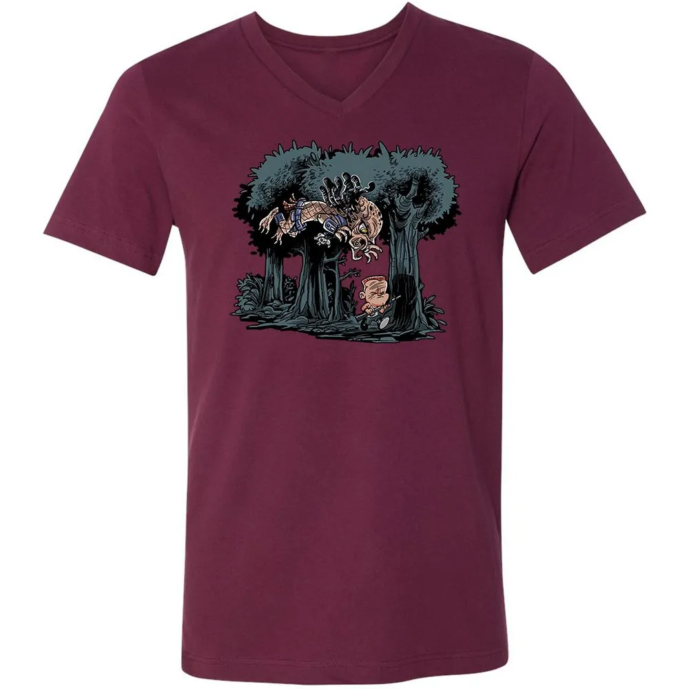 Unisex V-Neck T-Shirt - F4BRT1PJ - Maroon - 6