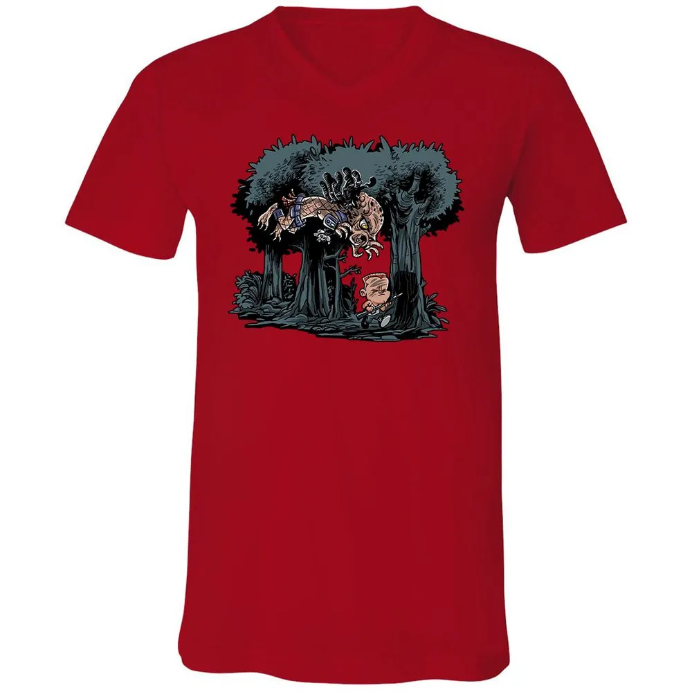 Unisex V-Neck T-Shirt - F4BRT1PJ - Red - 3
