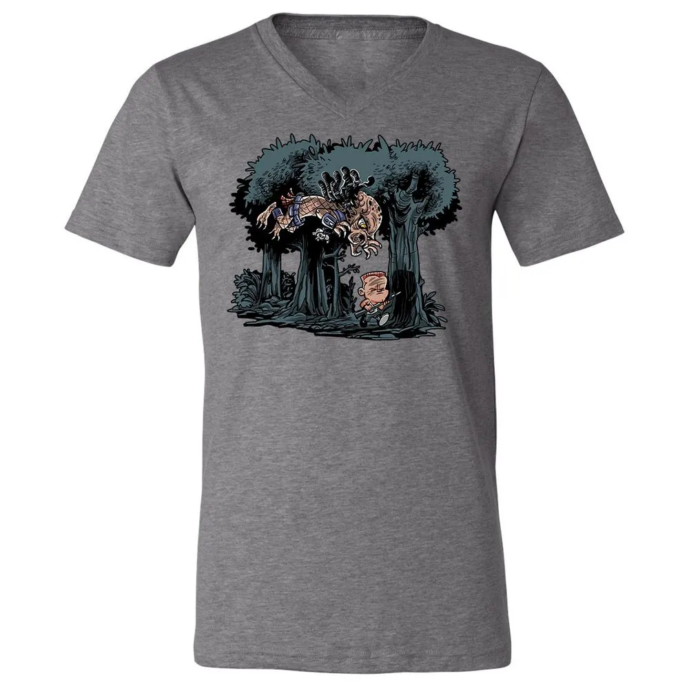 Unisex V-Neck T-Shirt - F4BRT1PJ - Deep Heather - 13