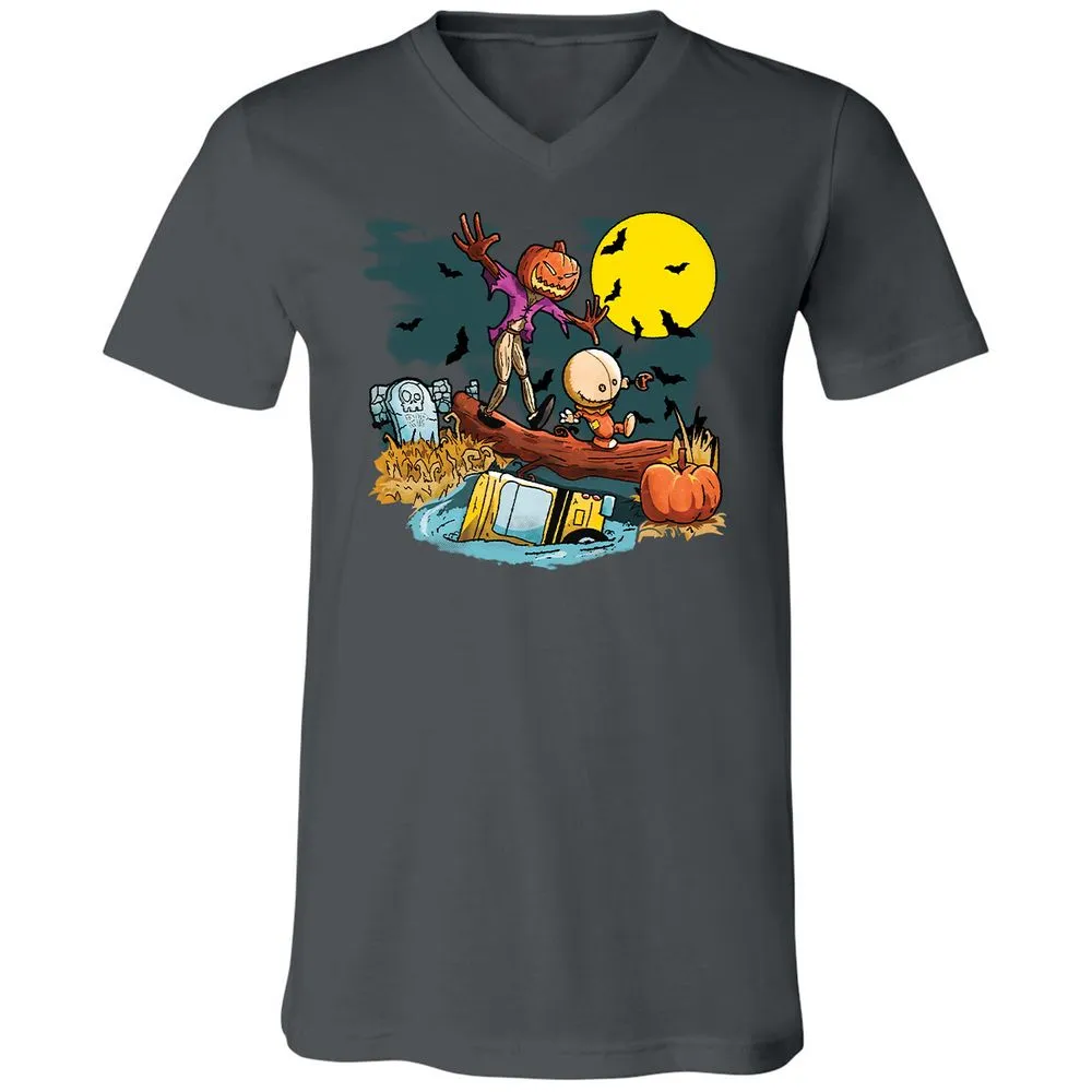 Unisex V-Neck T-Shirt - XW4QV8XY - Asphalt - 12
