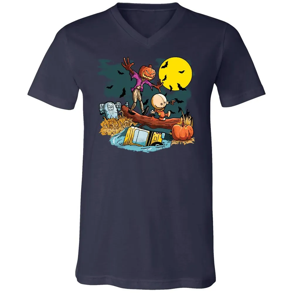 Unisex V-Neck T-Shirt - XW4QV8XY - Navy - 2