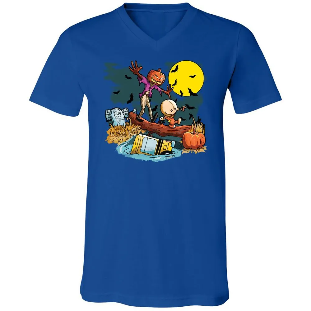Unisex V-Neck T-Shirt - XW4QV8XY - True Royal - 4