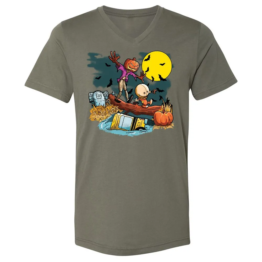 Unisex V-Neck T-Shirt - XW4QV8XY - Military Green - 10