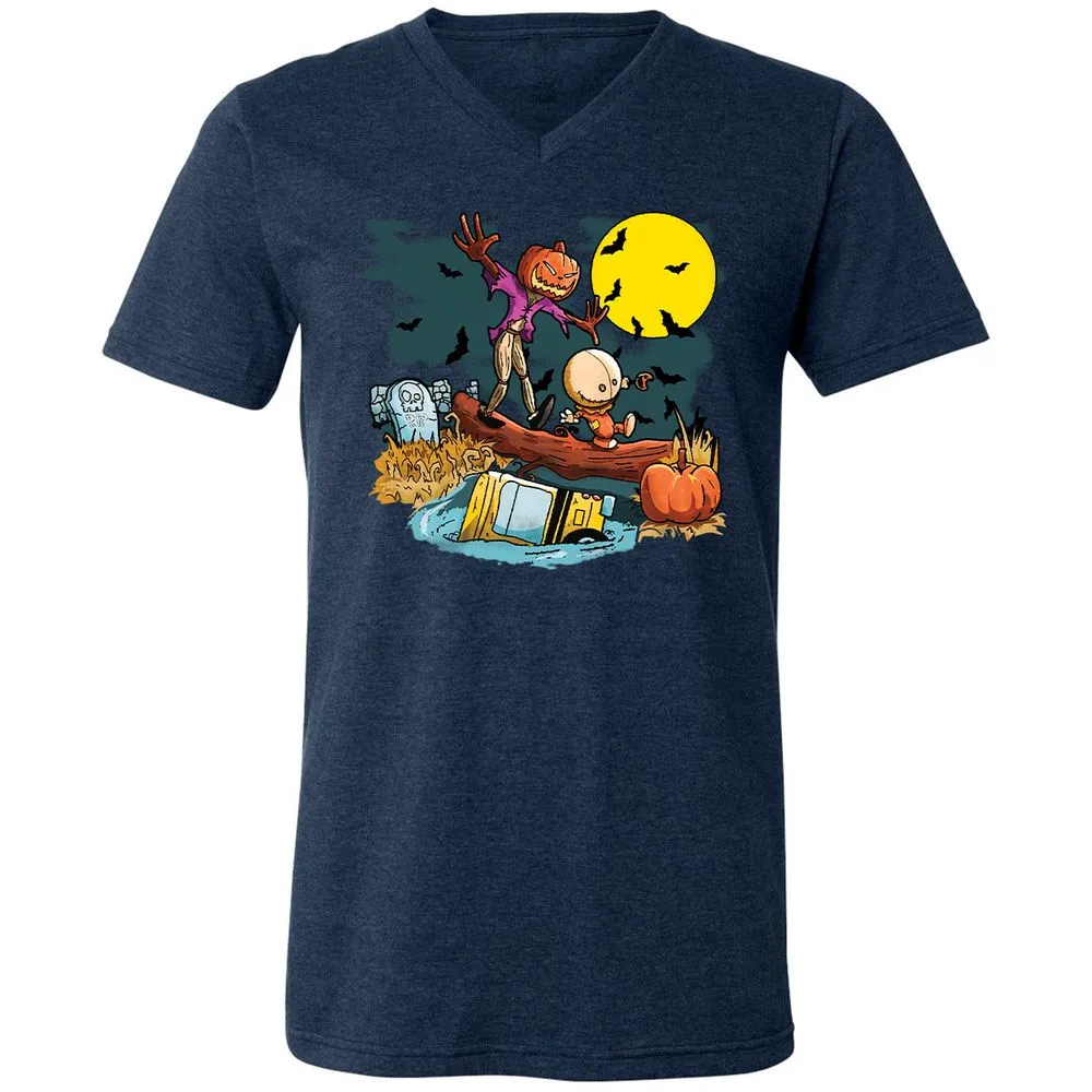 Unisex V-Neck T-Shirt - XW4QV8XY - Heather Navy - 15