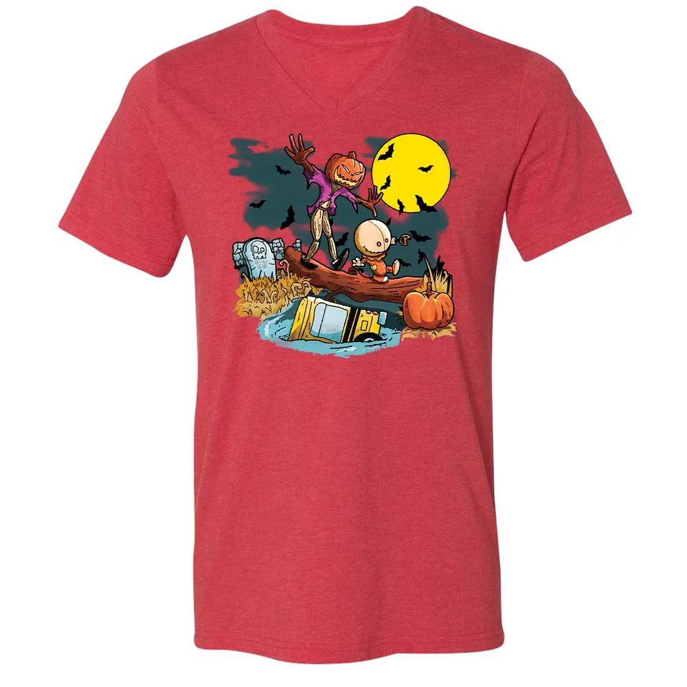 Unisex V-Neck T-Shirt - XW4QV8XY - Heather Red - 16