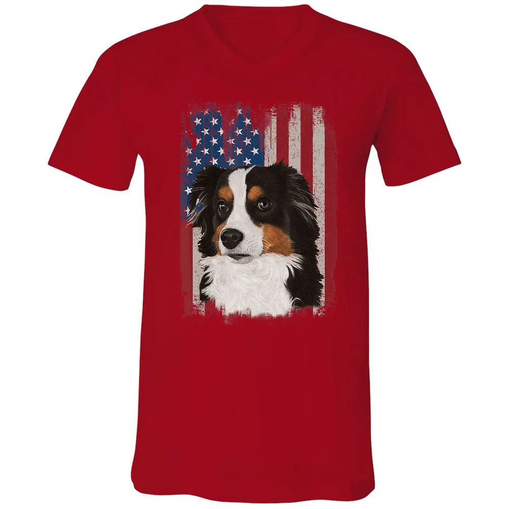 Unisex V-Neck T-Shirt - 1FRJDT65 - Red - 3