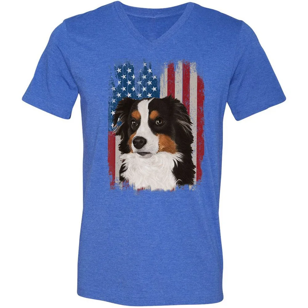 Unisex V-Neck T-Shirt - 1FRJDT65 - Heather True Royal - 14