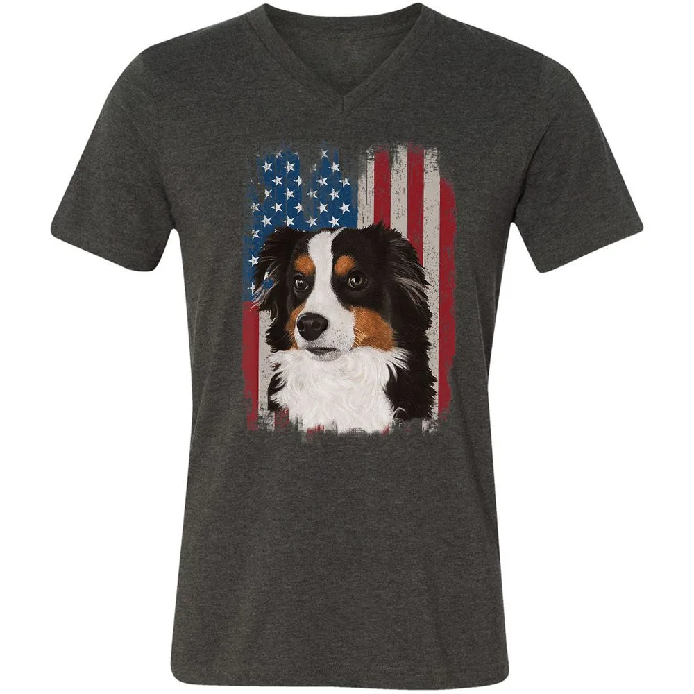 Unisex V-Neck T-Shirt - 1FRJDT65 - Dark Grey Heather - 8