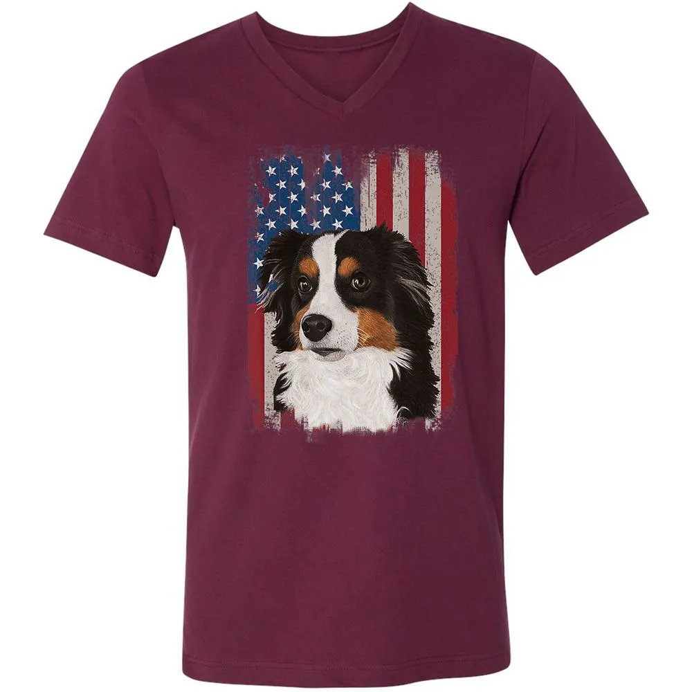 Unisex V-Neck T-Shirt - 1FRJDT65 - Maroon - 6
