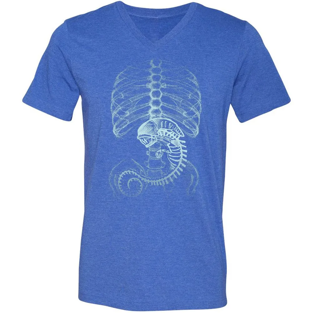 Unisex V-Neck T-Shirt - AXNNW9YT - Heather True Royal - 14
