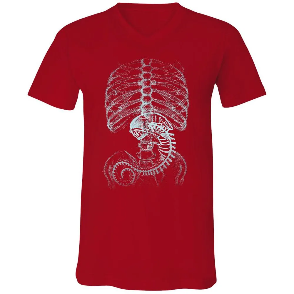 Unisex V-Neck T-Shirt - AXNNW9YT - Red - 3