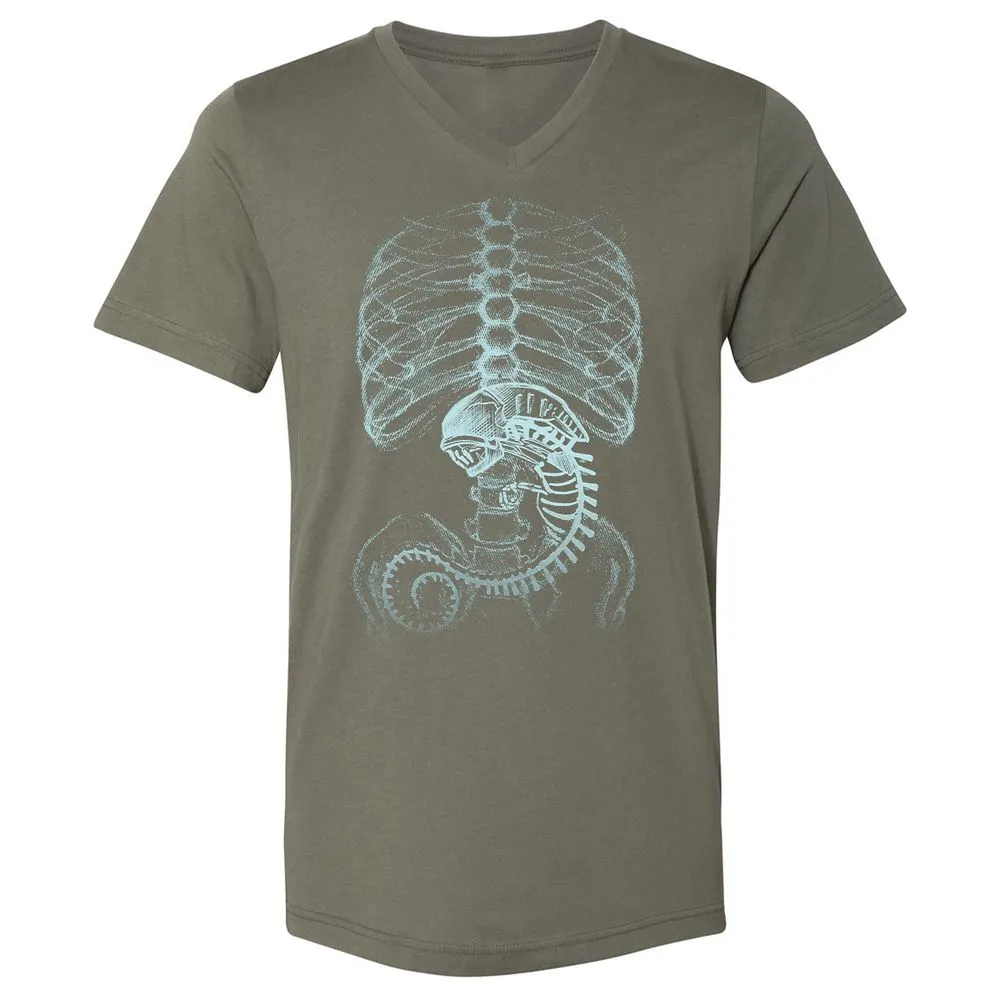 Unisex V-Neck T-Shirt - AXNNW9YT - Military Green - 10