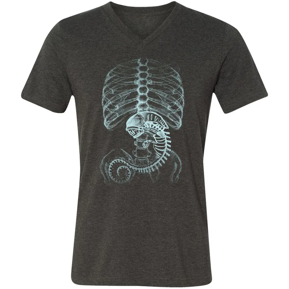 Unisex V-Neck T-Shirt - AXNNW9YT - Dark Grey Heather - 8