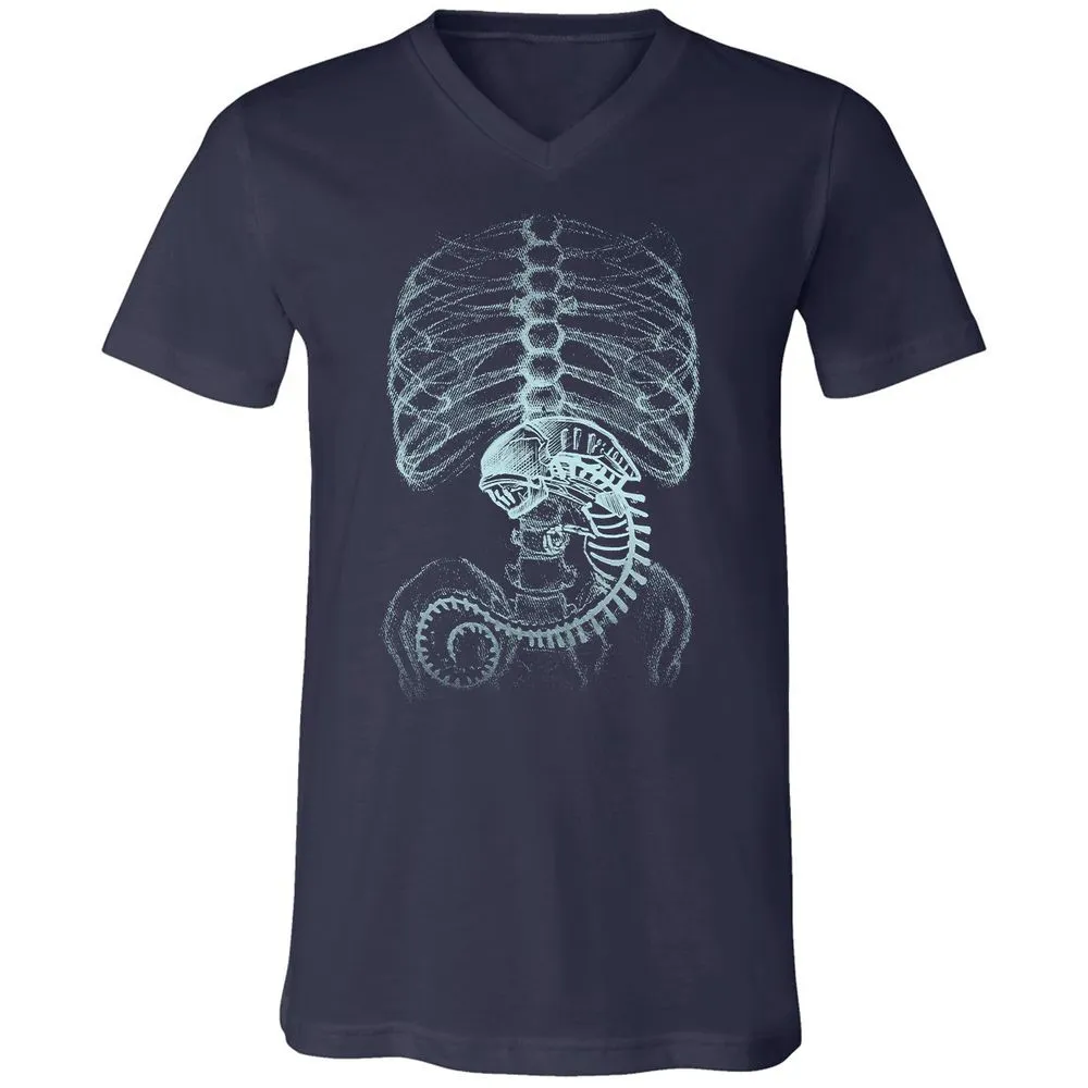 Unisex V-Neck T-Shirt - AXNNW9YT - Navy - 2