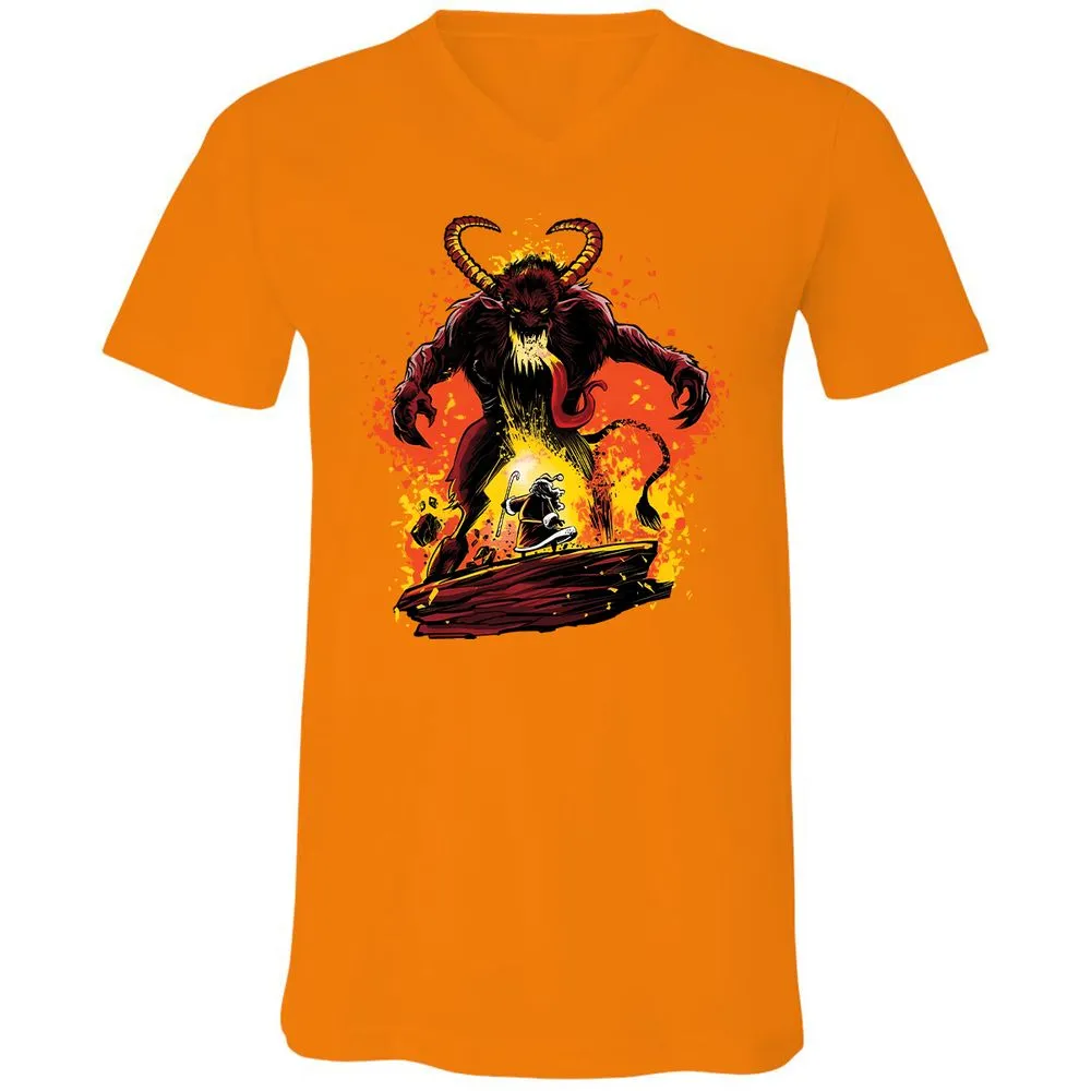 Unisex V-Neck T-Shirt - AYCB8Z2G - Orange - 11