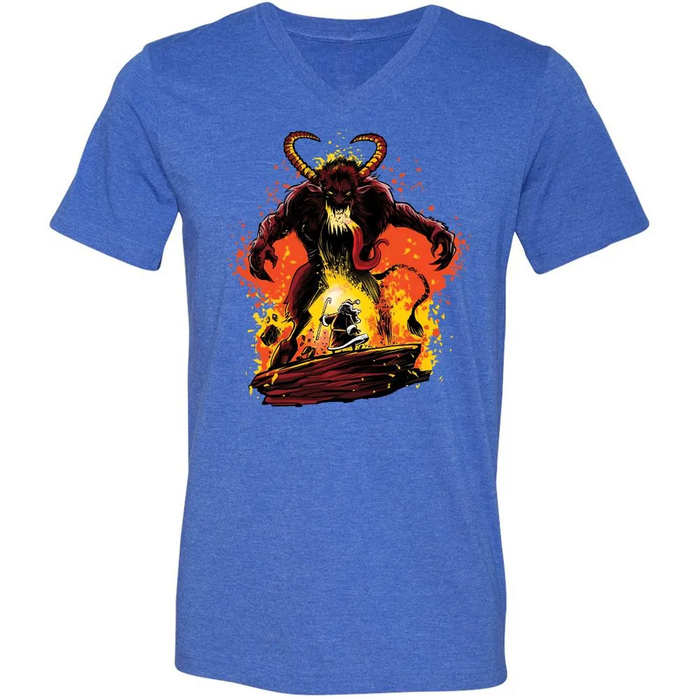 Unisex V-Neck T-Shirt - AYCB8Z2G - Heather True Royal - 14