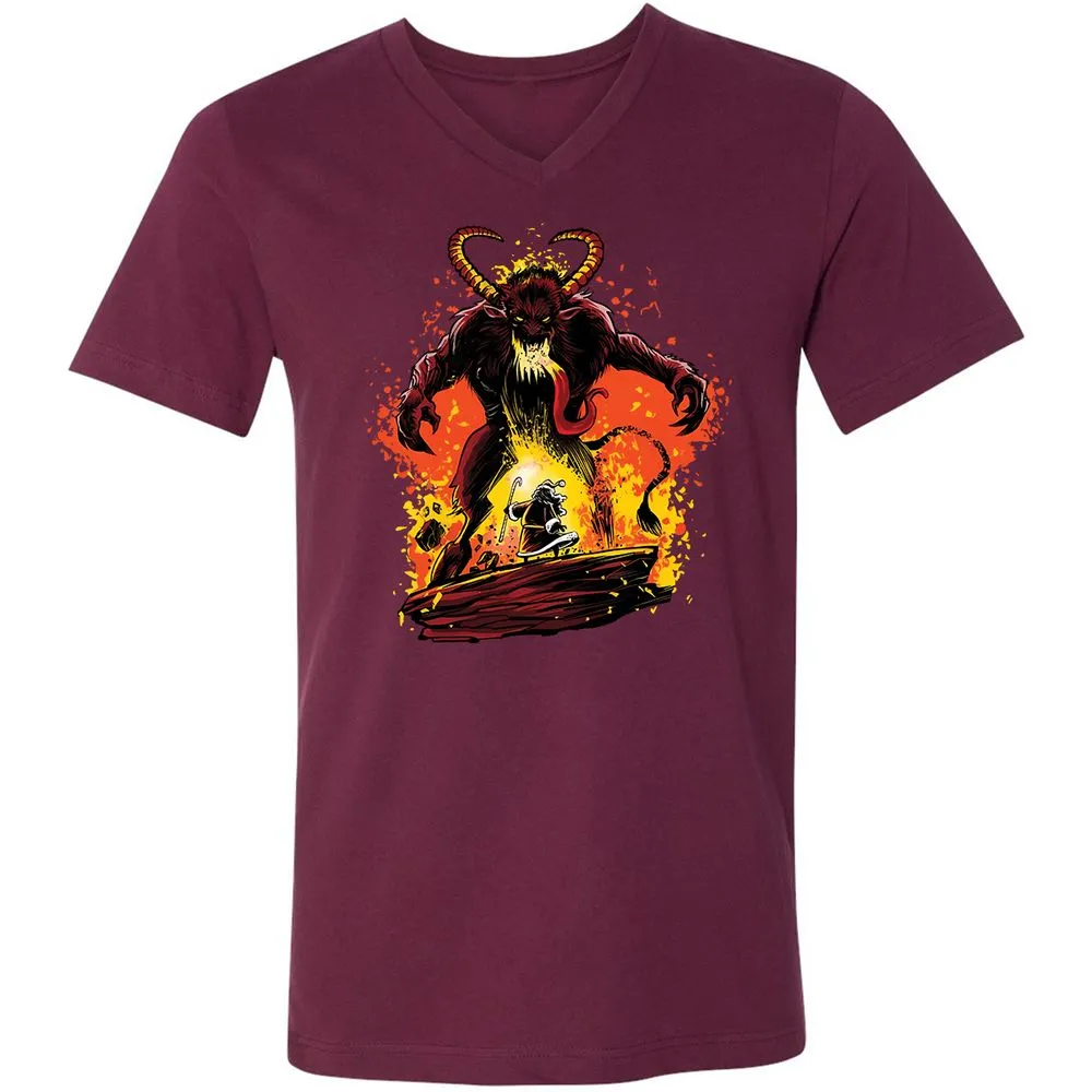 Unisex V-Neck T-Shirt - AYCB8Z2G - Maroon - 6