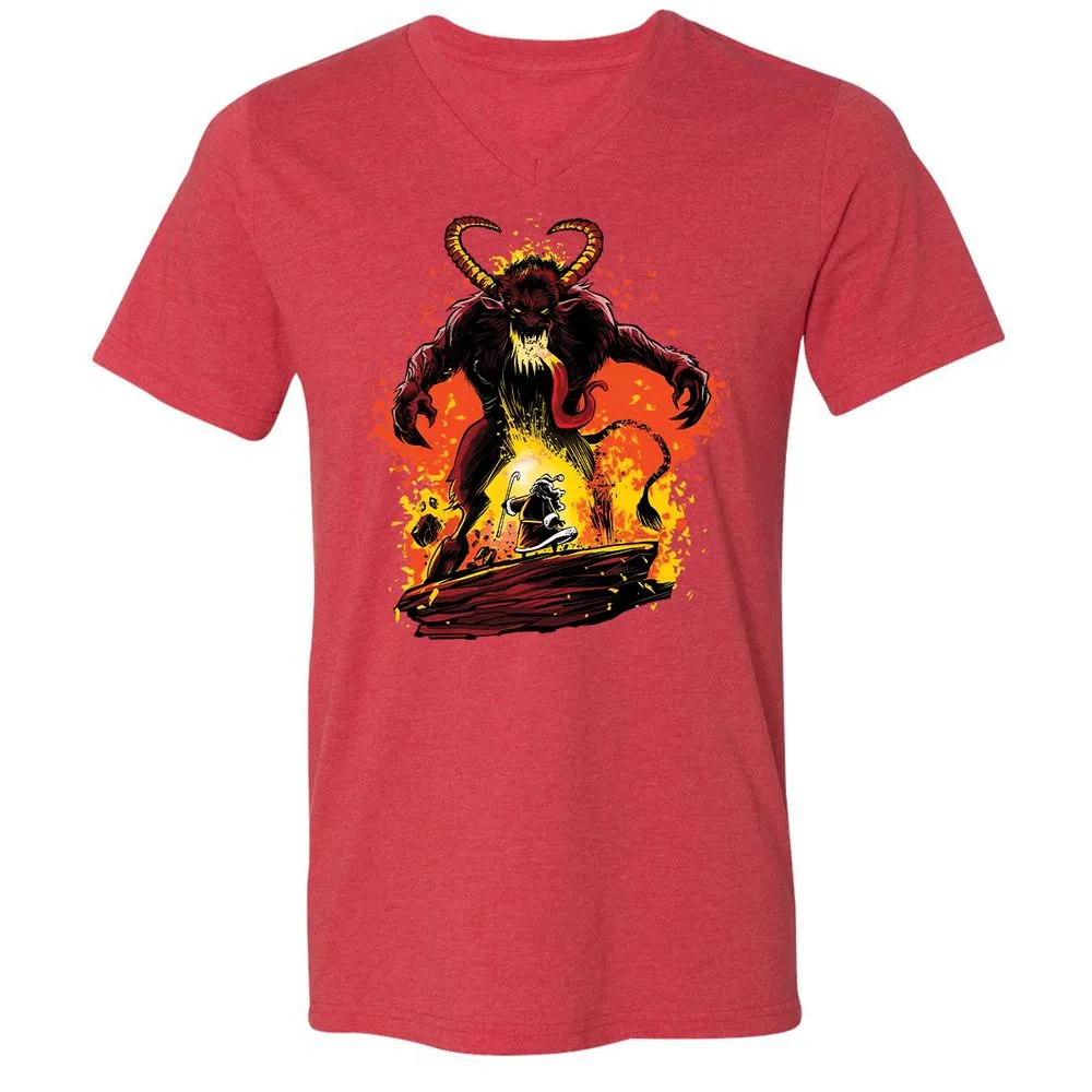 Unisex V-Neck T-Shirt - AYCB8Z2G - Heather Red - 16