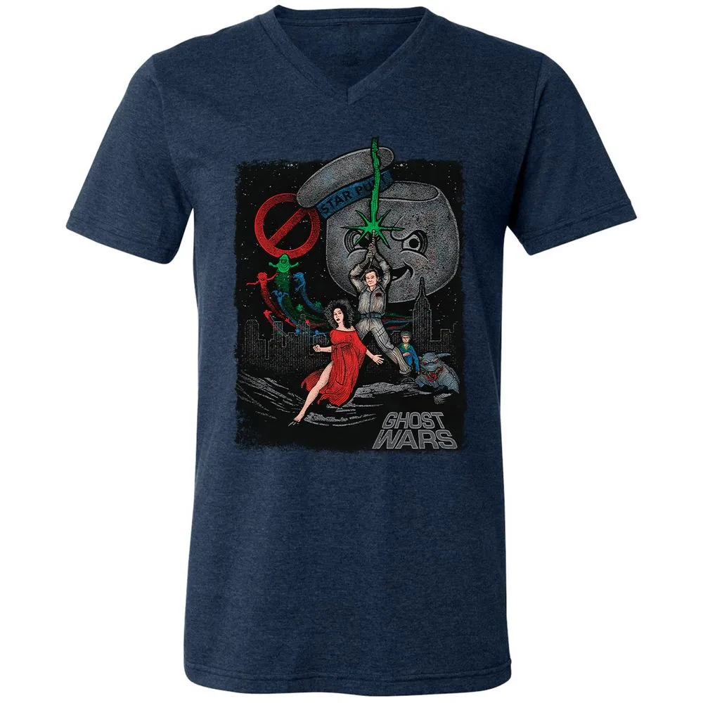 Unisex V-Neck T-Shirt - D19SU9ZB - Heather Navy - 15