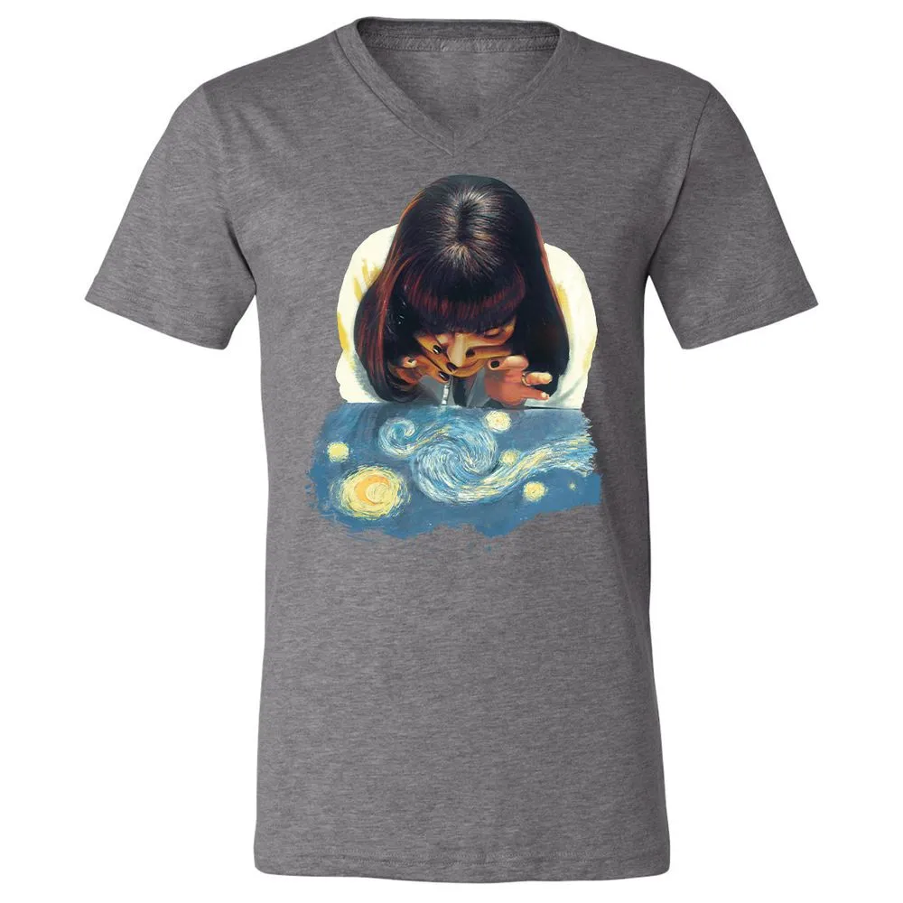 Unisex V-Neck T-Shirt - NCLHZQQT - Deep Heather - 13