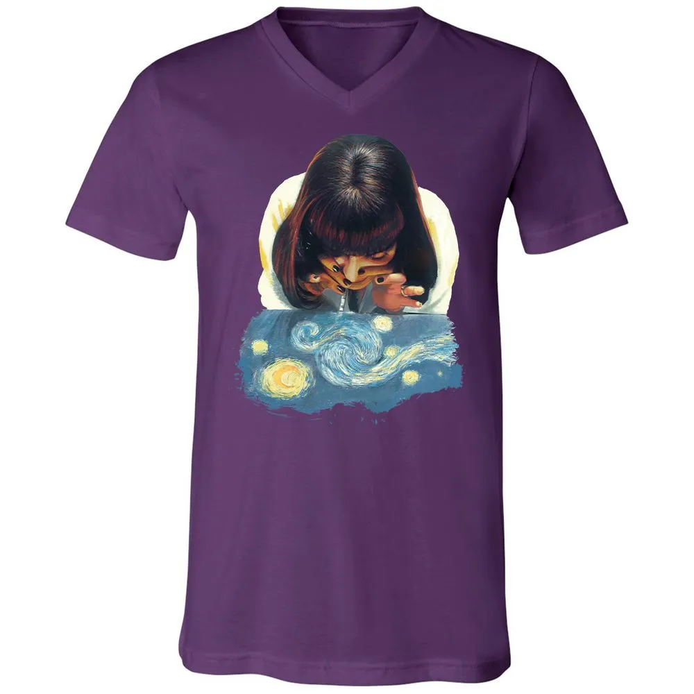Unisex V-Neck T-Shirt - NCLHZQQT - Team Purple - 9