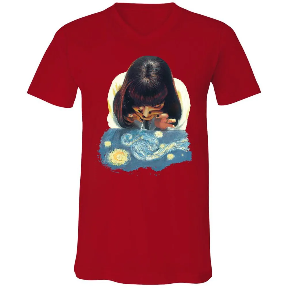 Unisex V-Neck T-Shirt - NCLHZQQT - Red - 3