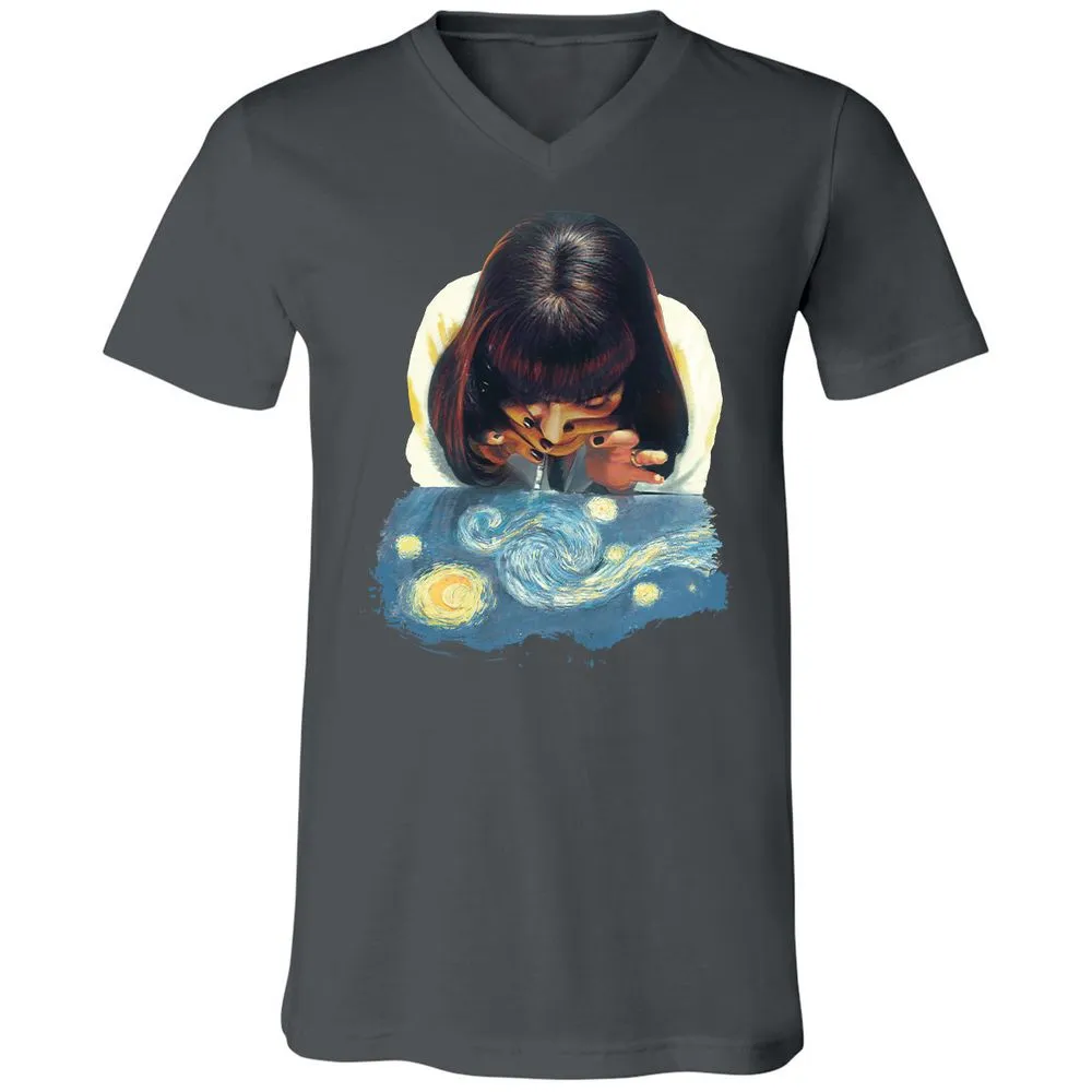 Unisex V-Neck T-Shirt - NCLHZQQT - Asphalt - 12