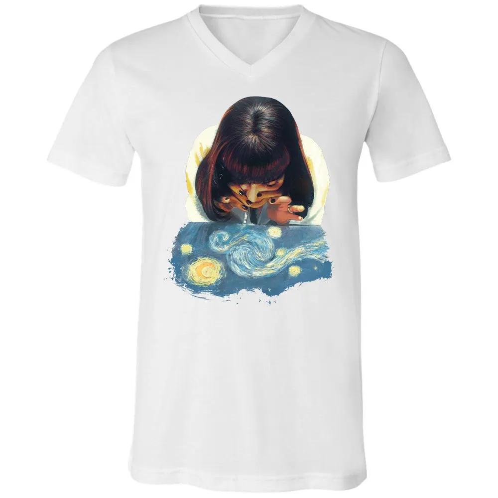 Unisex V-Neck T-Shirt - NCLHZQQT - White - 5