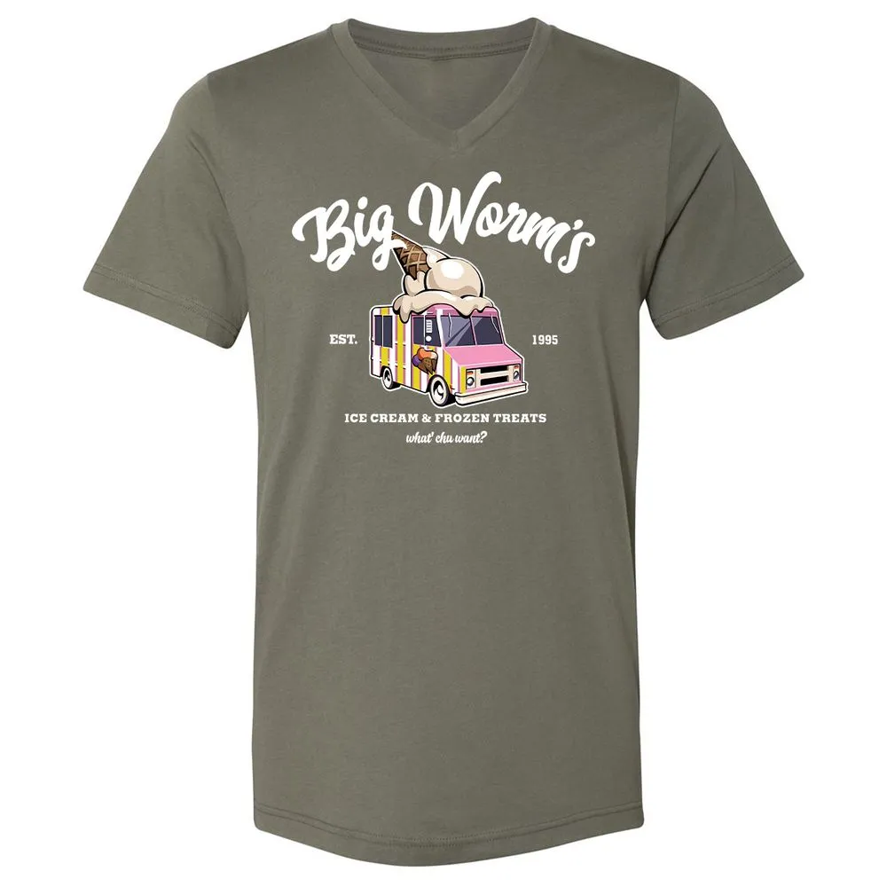 Unisex V-Neck T-Shirt - 7M14HXNK - Military Green - 10