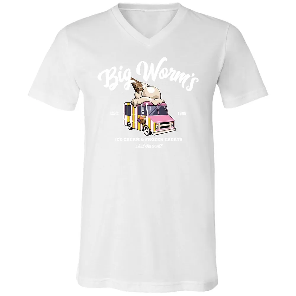 Unisex V-Neck T-Shirt - 7M14HXNK - White - 5