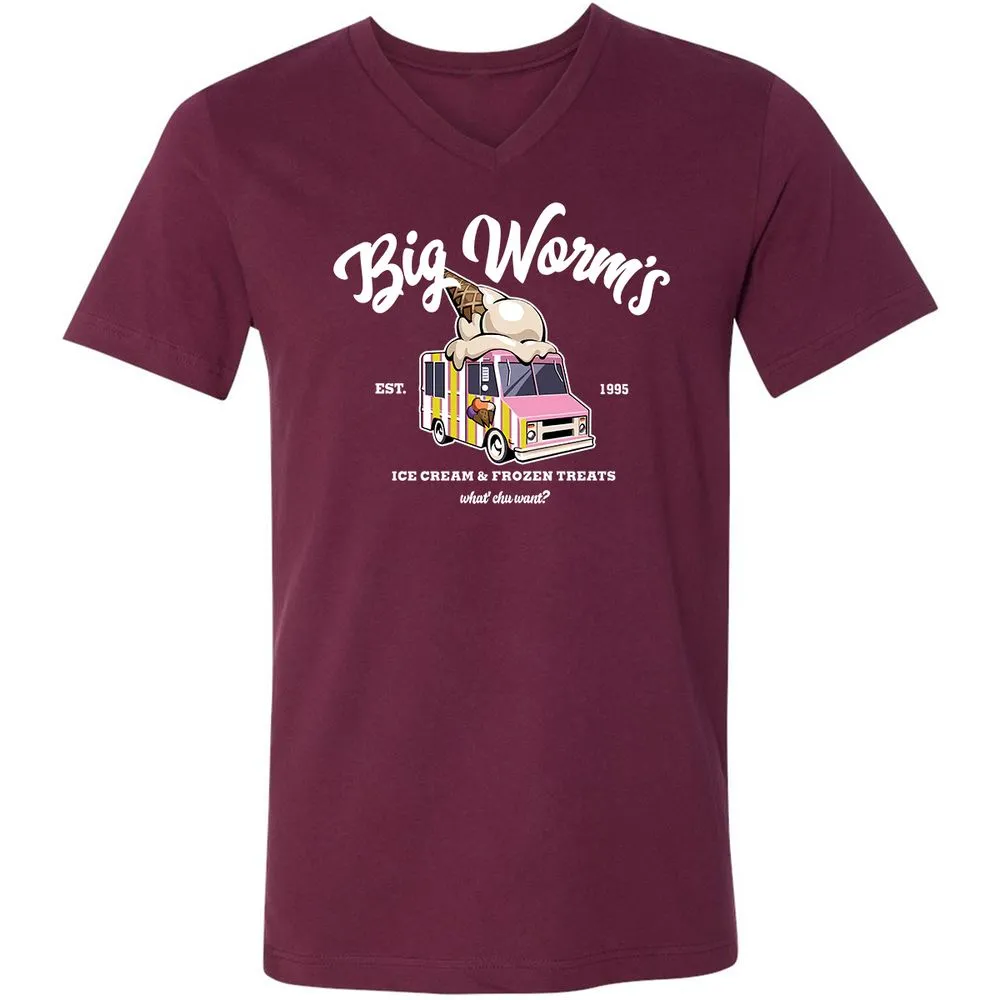 Unisex V-Neck T-Shirt - 7M14HXNK - Maroon - 6