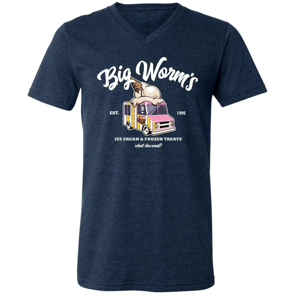 Unisex V-Neck T-Shirt - 7M14HXNK - Heather Navy - 15