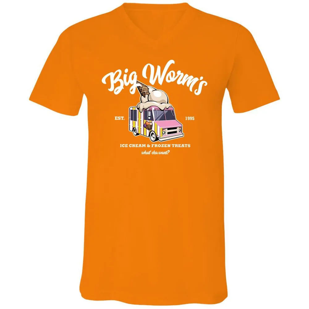 Unisex V-Neck T-Shirt - 7M14HXNK - Orange - 11